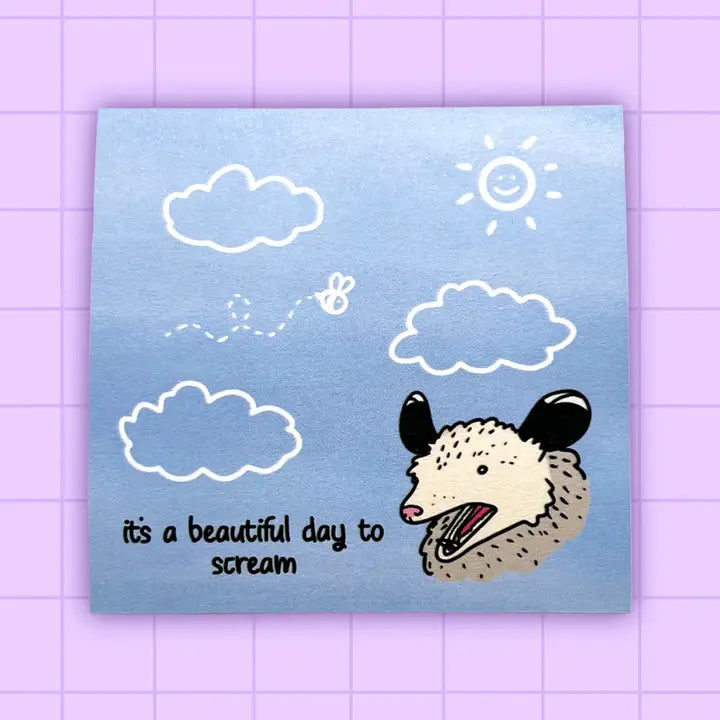 2BIRDS1PENCIL Stationery Screaming Possum Sticky Notes 71295484