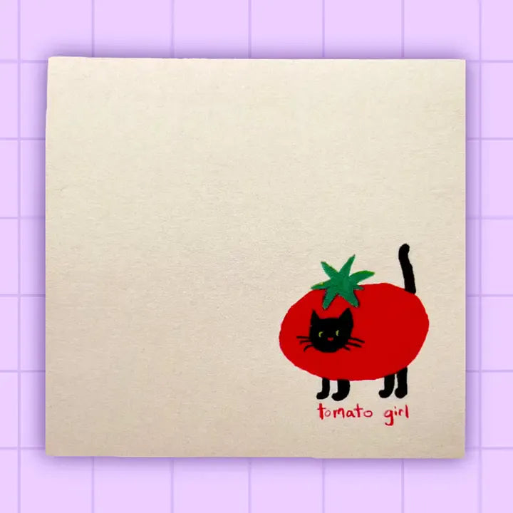 2BIRDS1PENCIL Stationery Tomato Girl Black Cat Sticky Notes 71328252