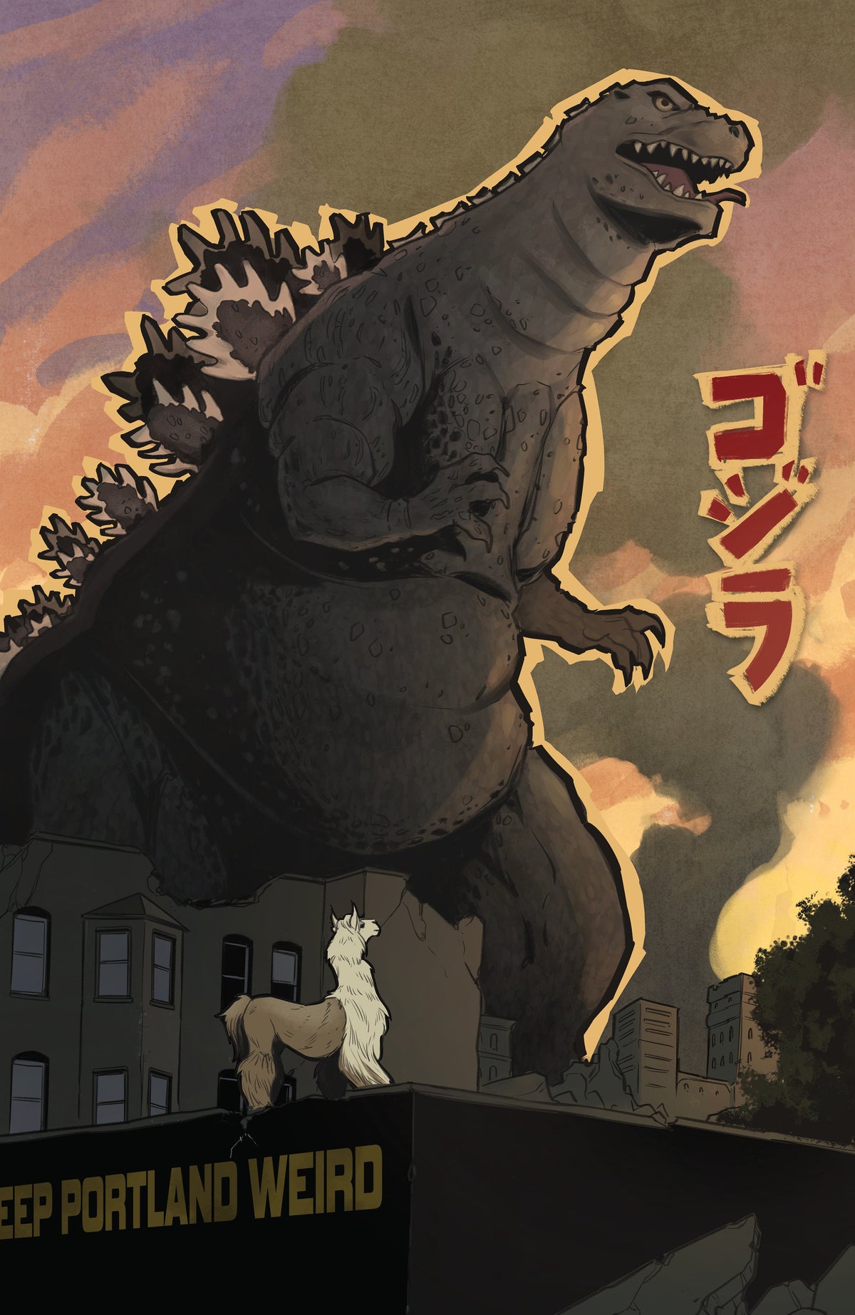 Godzilla Vs. America: Portland 1:50 INCV Variant RI (Yarsky Full Art)
