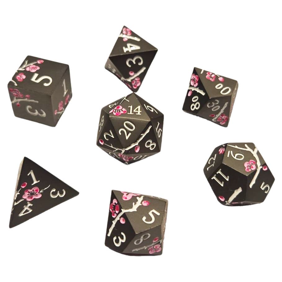 ACD Dice 7-Set Sakura Metal Black Pink 9359627009035 CHR60113