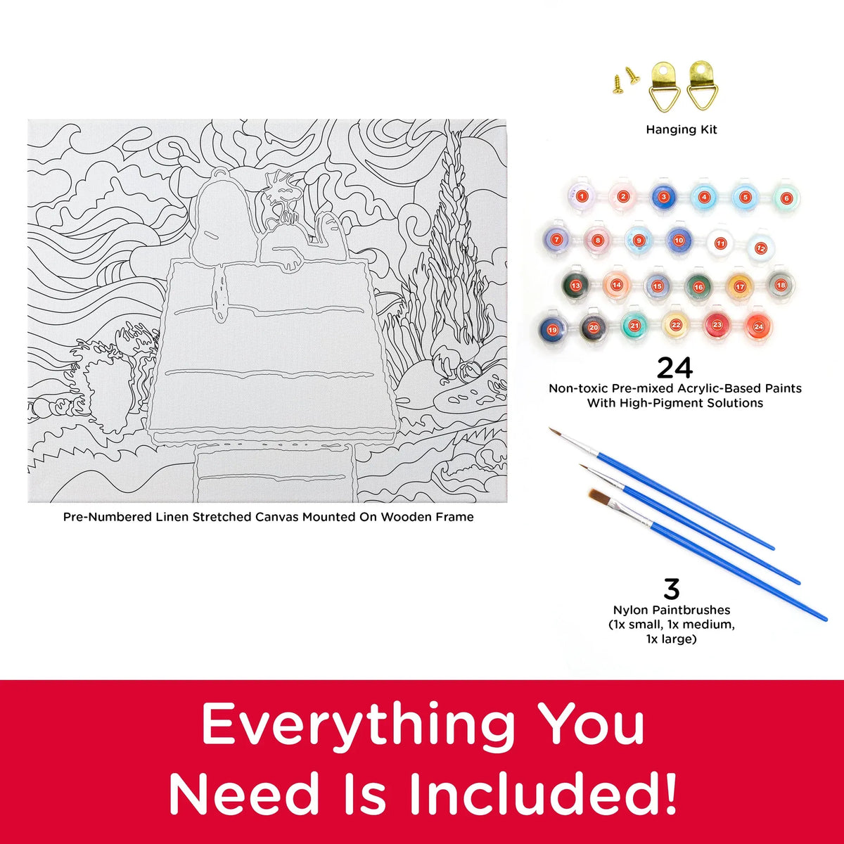 Aquarius Hobby Supplies > Supply Kits Art By Numbers: Peanuts - Snoopy and Woodstock Chill 840391157453 88015