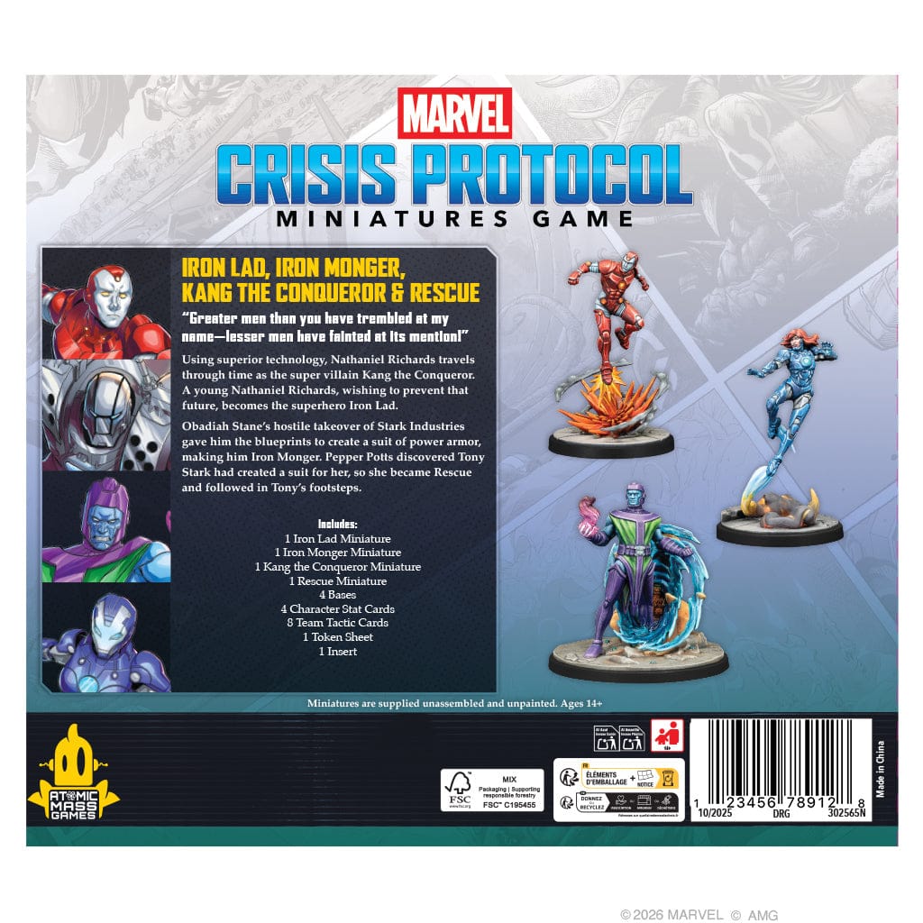Atomic Mass Games Tabletop Games > Miniature Games > Expansions Marvel Crisis Protocol: Iron Lad, Iron Monger, Kang the Conqueror & Rescue 841333133467 CP154