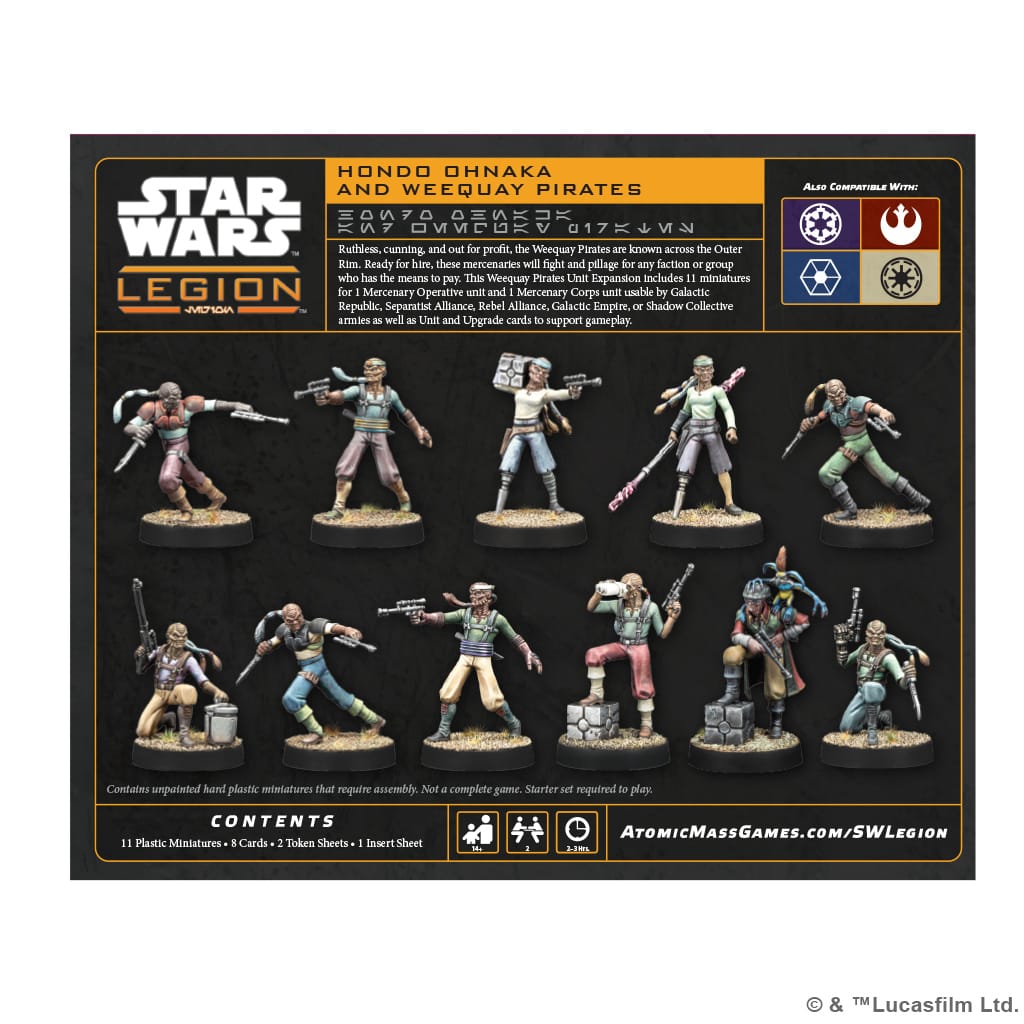 Atomic Mass Games Tabletop Games > Miniature Games > Expansions Star Wars: Legion – Hondo Ohnaka & Weequay Pirates 841333134891 SWQ45