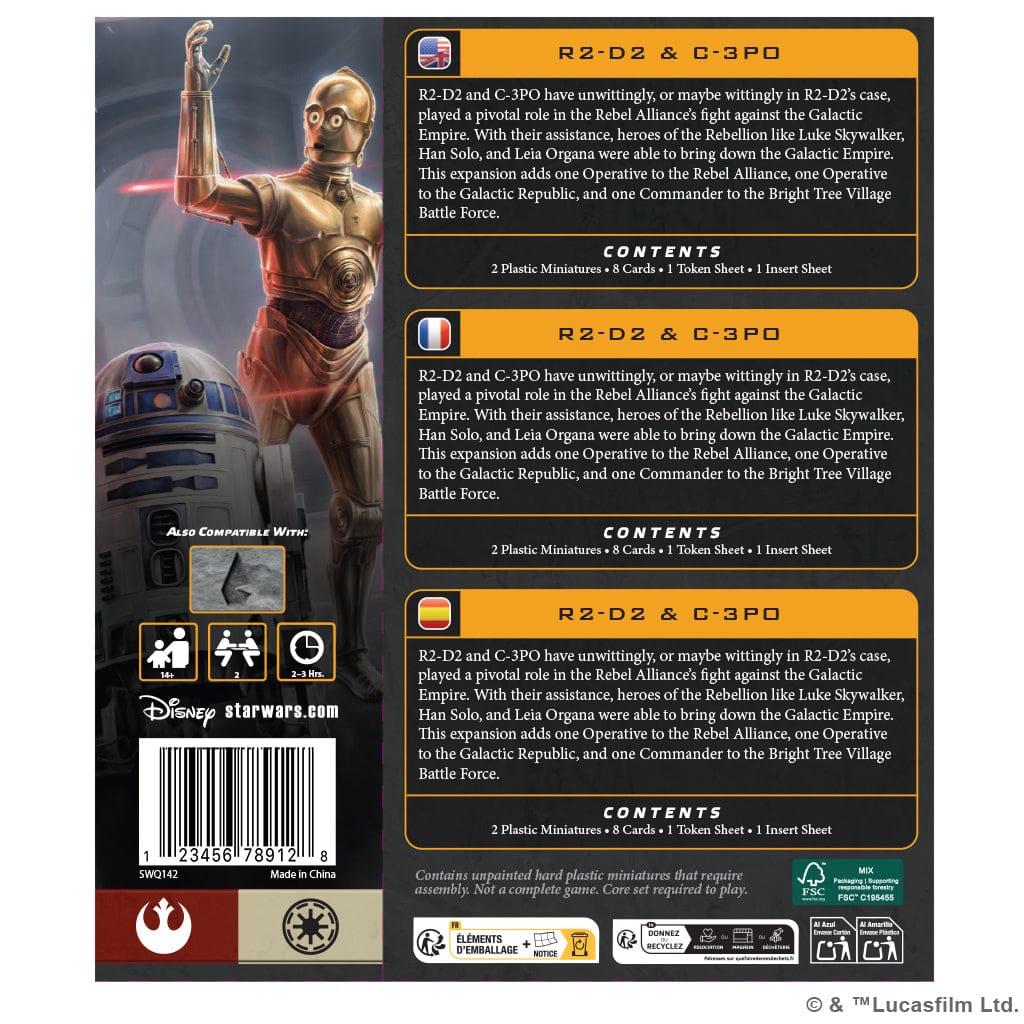 Atomic Mass Games Tabletop Games > Miniature Games Star Wars: Legion - R2D2 & C-3PO 841333134907 SWQ142
