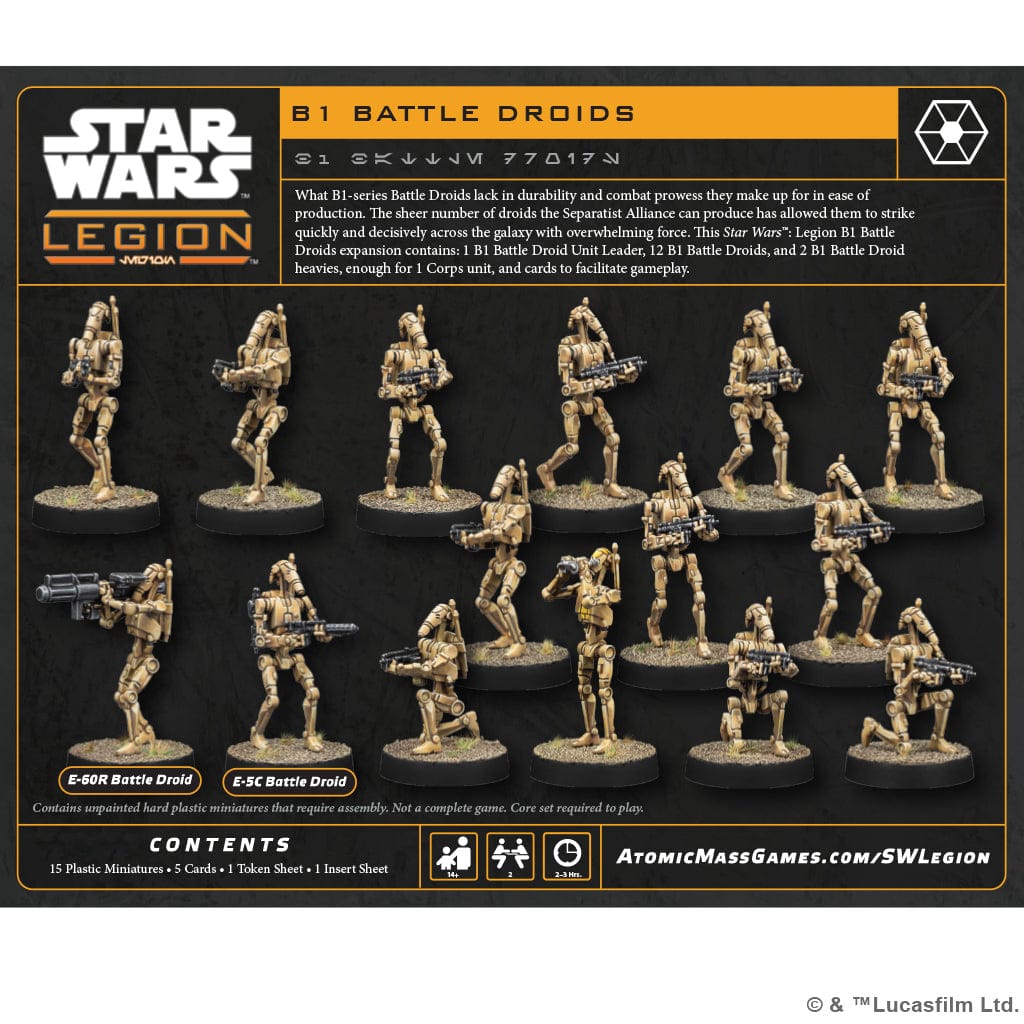 Atomic Mass Games Tabletop Games > Role-Playing Games > Star Wars Star Wars: Legion - B1 Battle Droids 841333133481 SWQ30
