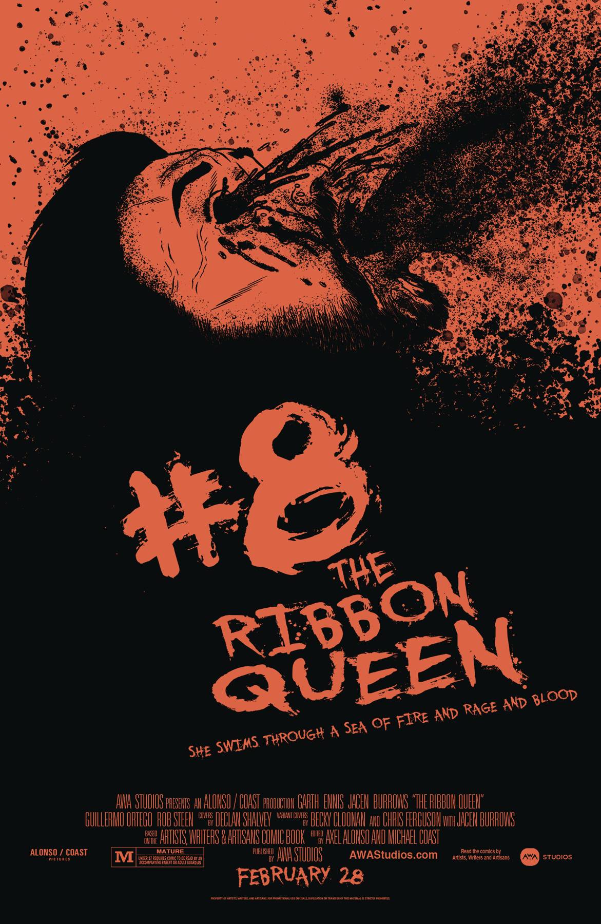 AWA Comic Books The Ribbon Queen #8 (Of 8) Cvr C Horror Poster Homage (MR) 85001385460800831 1223AW348