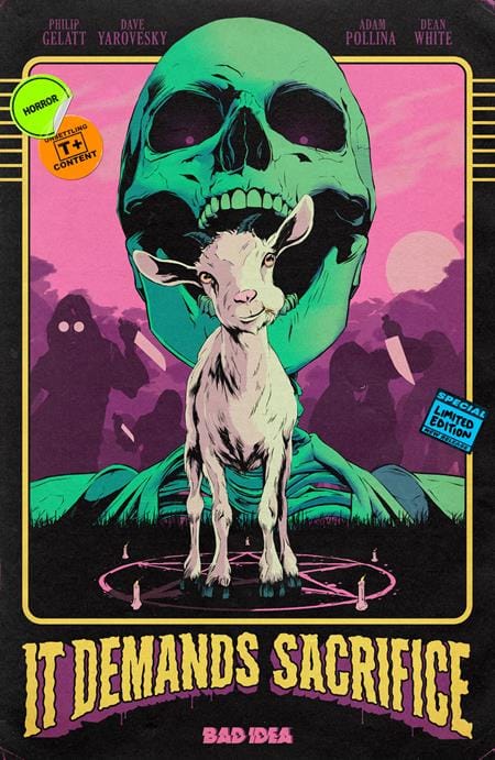 BAD IDEA Comic Books > Incentives IT DEMANDS SACRIFICE #1 (OF 4) CVR F INC 1:20 FLOPS RETRO VAR (Release Date: 09/23/2026) 85001727754001061 0726BD0658