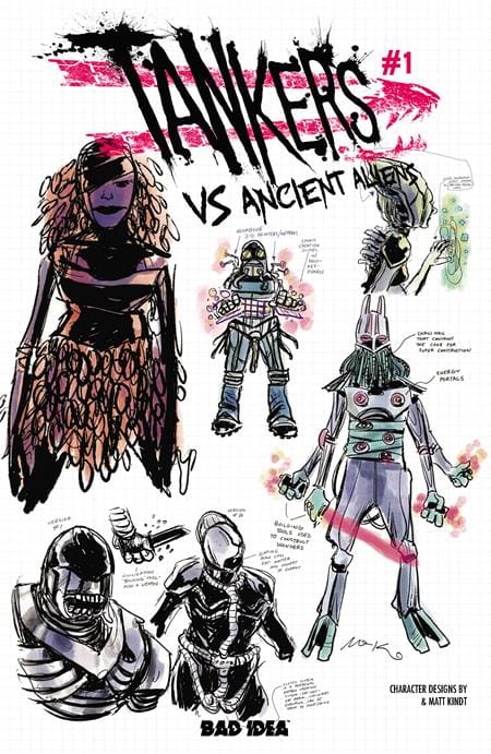 BAD IDEA Comic Books > Incentives TANKERS VS ANCIENT ALIENS #1 (OF 4) CVR F INC 1:20 MATT KINDT DESIGN VAR 85001727745801061 0426BD0548