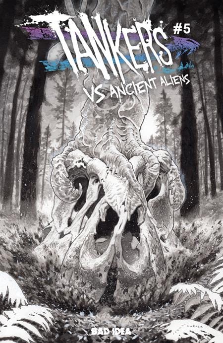 BAD IDEA Comic Books > Incentives TANKERS VS ANCIENT ALIENS #5 (OF 5) CVR D INC 1:20 LEWIS LAROSA B&W VAR (Release Date: 10/28/2026) 85001727745805041 0826BD0663