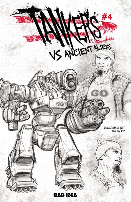 BAD IDEA Comic Books TANKERS VS ANCIENT ALIENS #4 (OF 4) CVR C JUAN JOSE RYP DESIGN VAR (Release Date: 09/09/2026) 85001727745804031 0726BD0669
