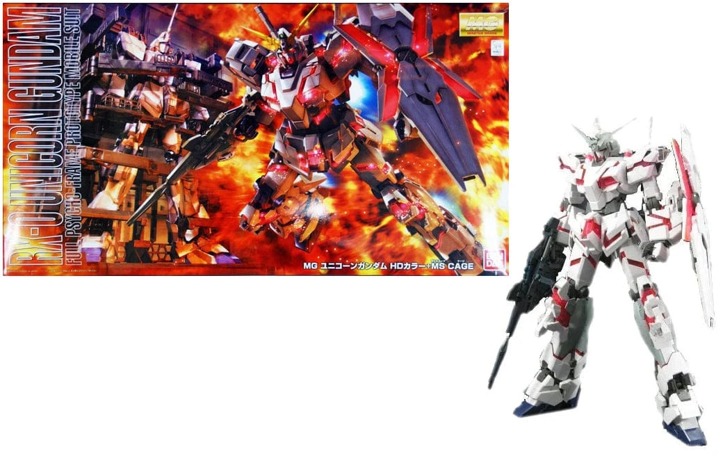 Bandai Model Kits > Gundams > Master Grade Bandai: Gundam - MG Unicorn HD Color & MS Cage 4573102672308 2091784