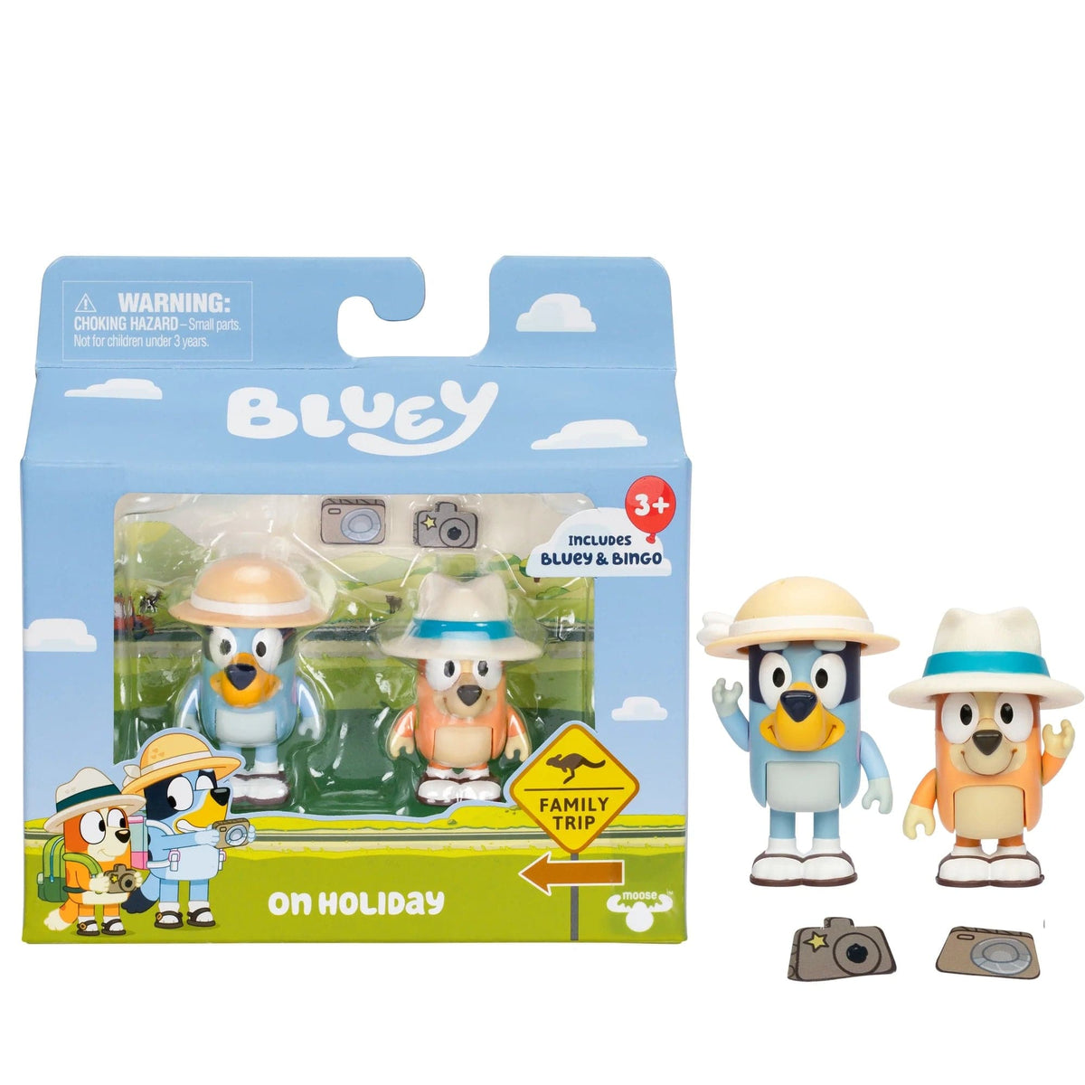 BBC STUDIOS Toys > Action Figures > Animation BBC STUDIOS: BLUEY - ON HOLIDAY 2 PACK ACTION FIGURES 630996176511