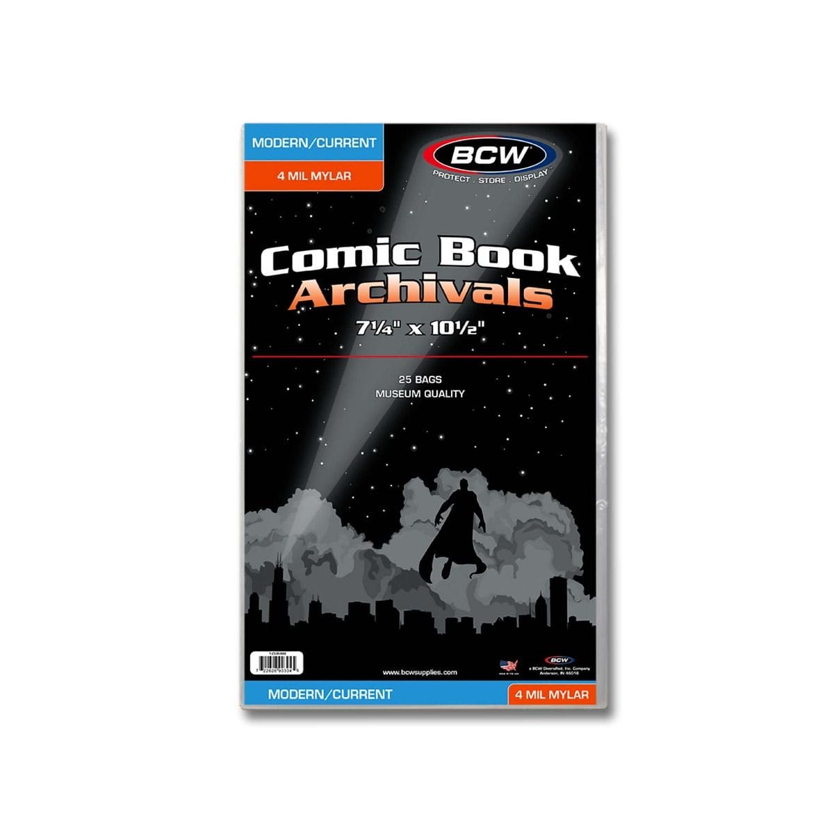 BCW Comic Supplies BCW: 4 Mil Mylar Comic Bags 25ct - Current/Modern Size 722626903045 1-CUR-M4