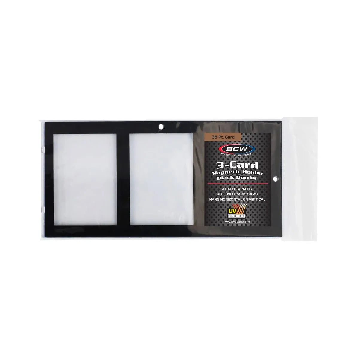 BCW Game Supplies > Card Sleeves BCW: Magnetic 3-Card Holder - 35 PT. Black Border 722626038273 1-3MCH-35-BLK