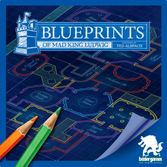 Bezier Games Board Games > Large Box Games Blueprints of Mad King Ludwig 810024460366 BEZ BMKL