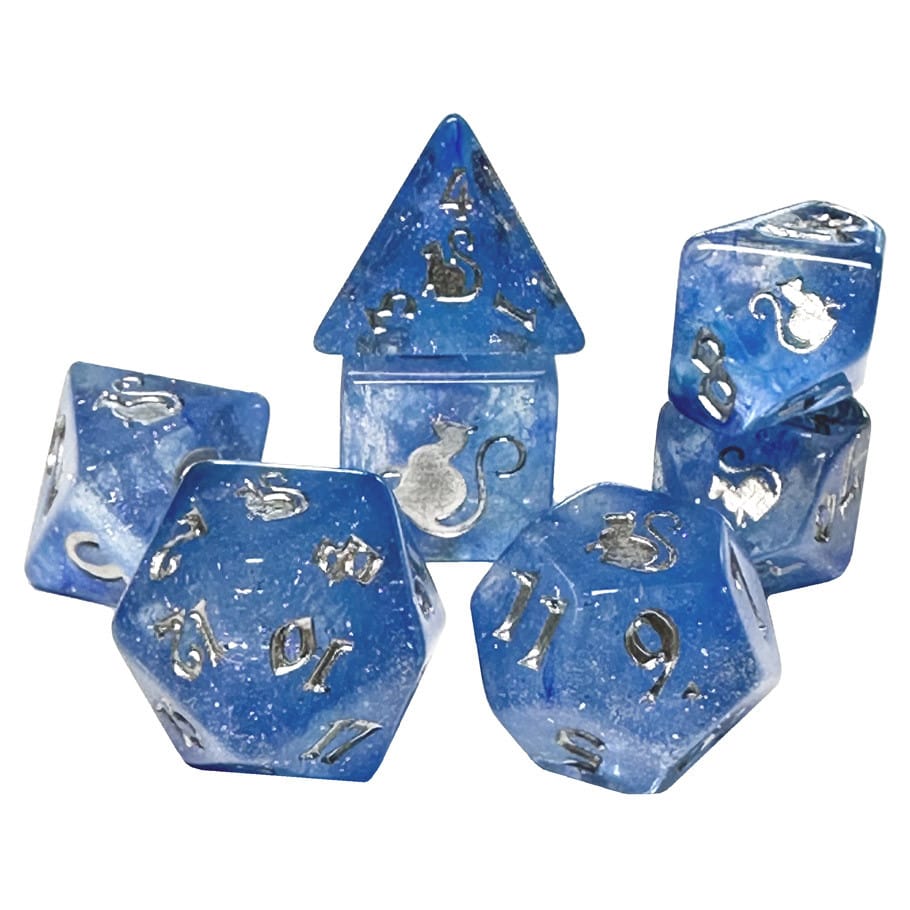 Black Oak Workshop Dice 7-Set Kitty Clacks: Cosmo 850070051231 BOW7DSKCCOSHC