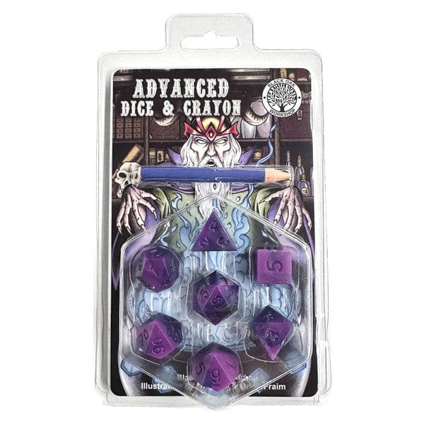Black Oak Workshop Dice > Other Dice 7-Set Advanced Dice & Crayon Set: Purple Swirl 850070051088 BOW7DSADCPURSWR
