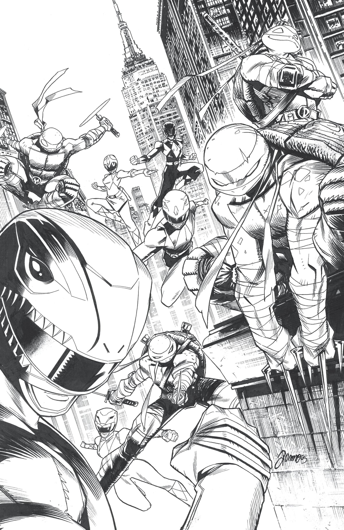 Boom Entertainment Comic Books > Incentives Mighty Morphin Power Rangers/Teenage Mutant Ninja Turtles III #5 E 1:10 INCV (Full Art, Inks, Zonno) 84428401272005051 PRH-84428401272005051