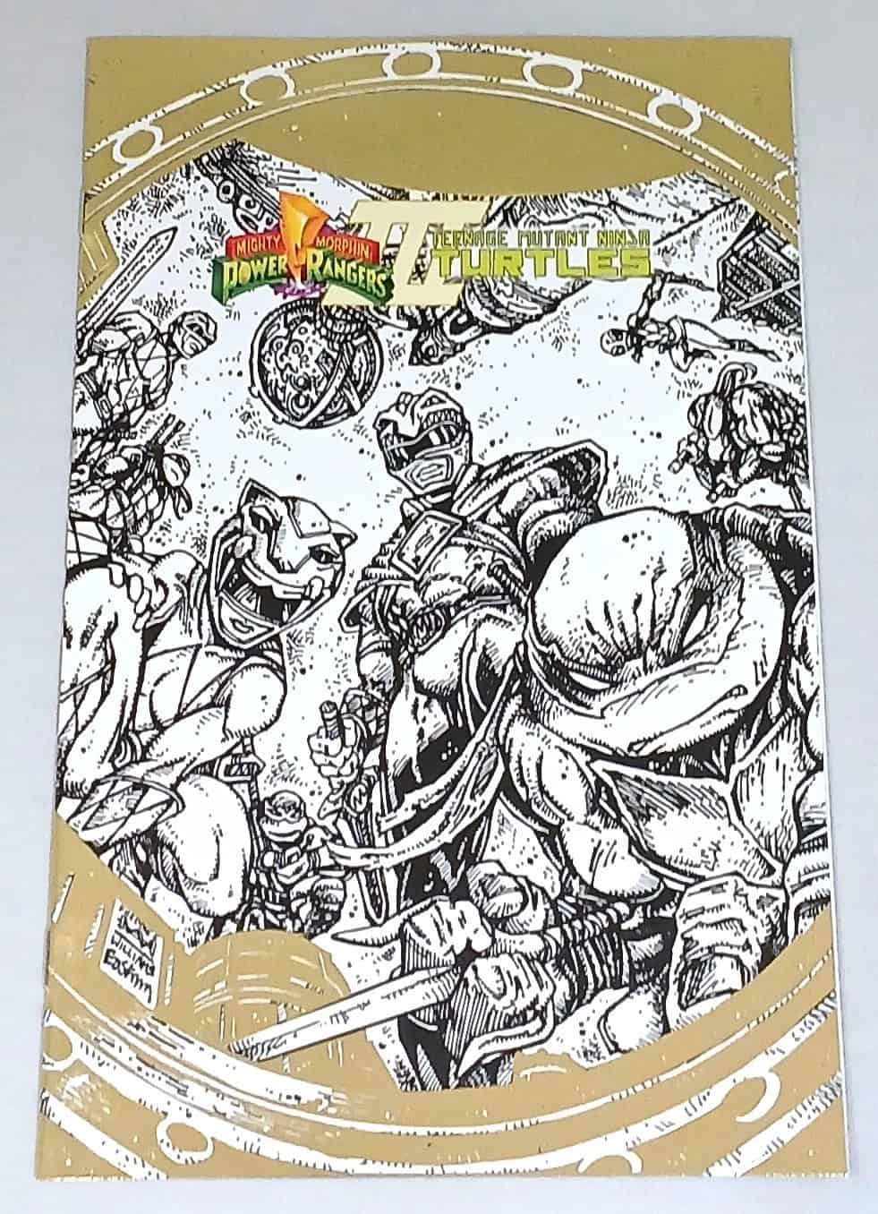 BOOM ENTERTAINMENT Comic Books MIGHTY MORPHIN POWER RANGERS TEENAGE MUTANT NINJA TURTLES III #1 FOIL STAMP VAR ASHCAN 84428401272000091