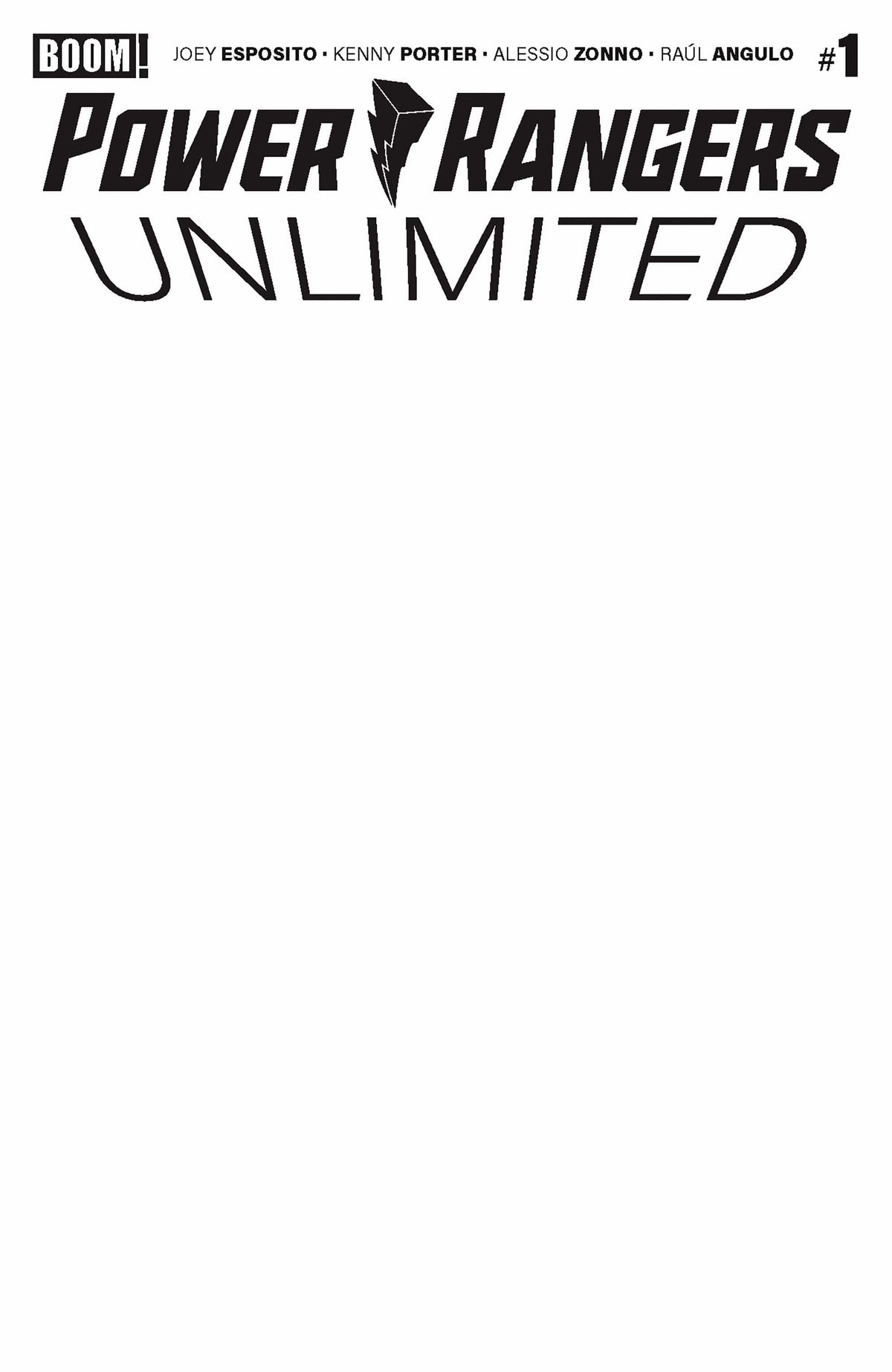 Boom Entertainment Comic Books Power Rangers Unlimited #1 D Blank Sketch Variant 84428401340601041 PRH-84428401340601041