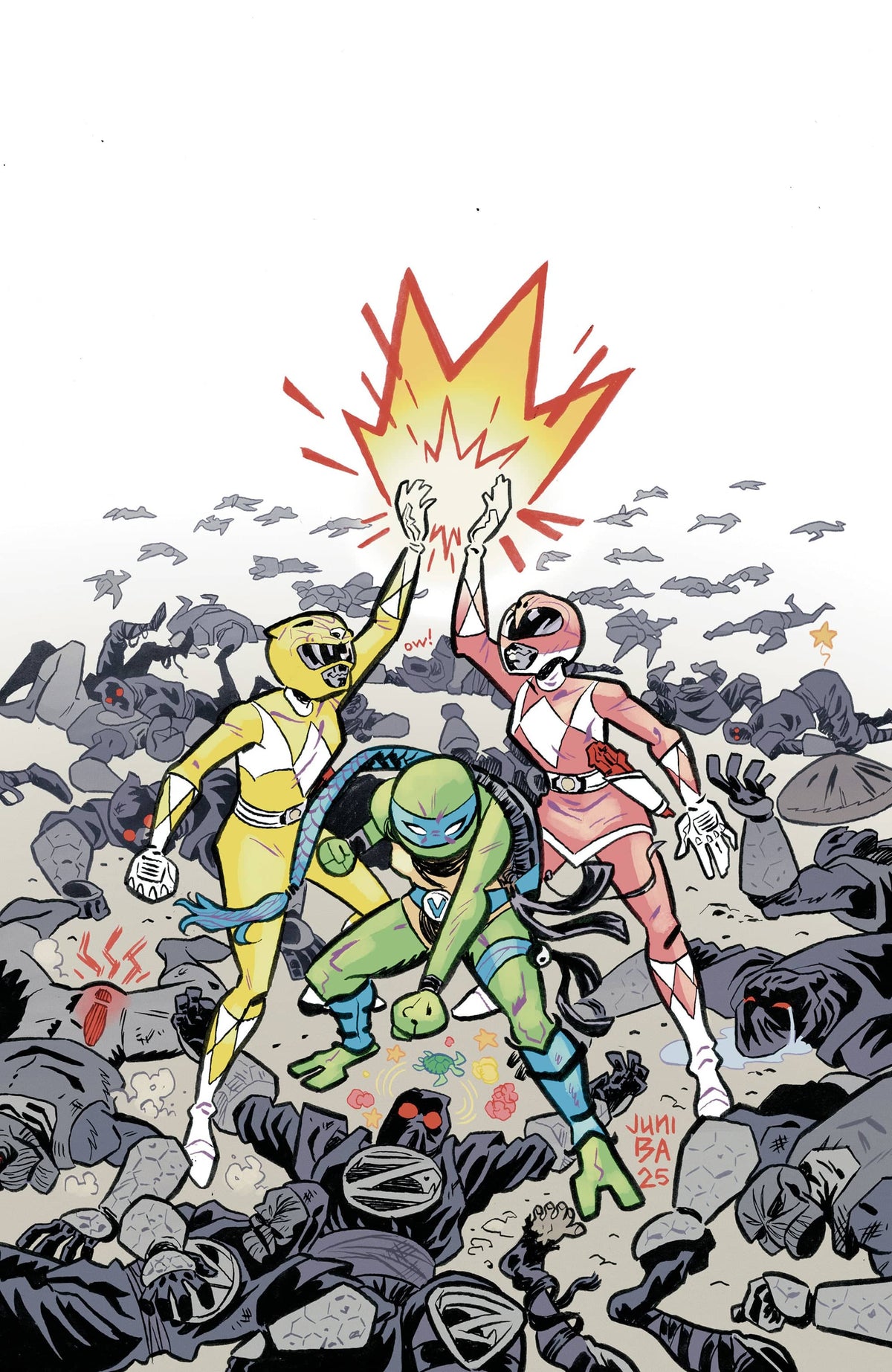 Boom! Studios Comic Books > Incentives Mighty Morphin Power Rangers/Teenage Mutant Ninja Turtles III #5 J 1:5 INCV (Full Art, Foil, TBA) 84428401272005101 PRH-84428401272005101