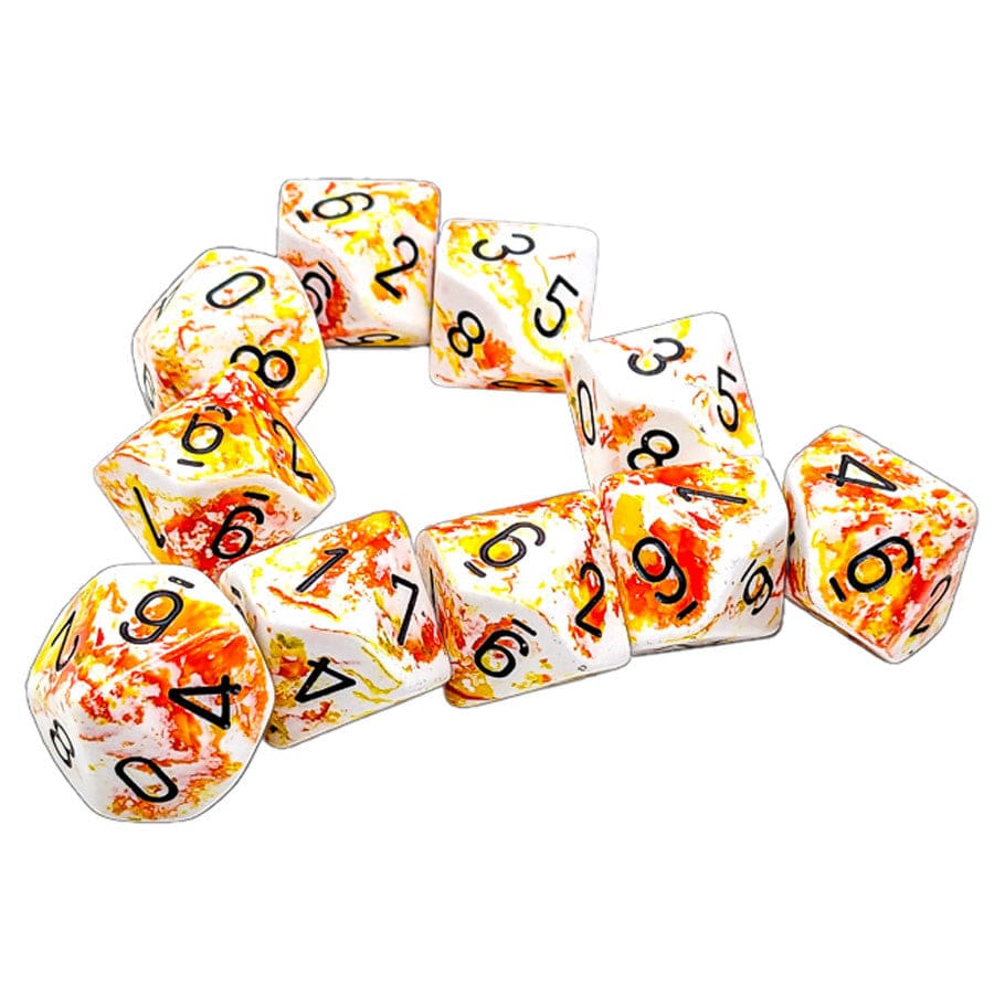 Chessex Dice > Chessex Chessex: d10clamshell 10ct - Brush, Sunrise 601982047320 CHX24203