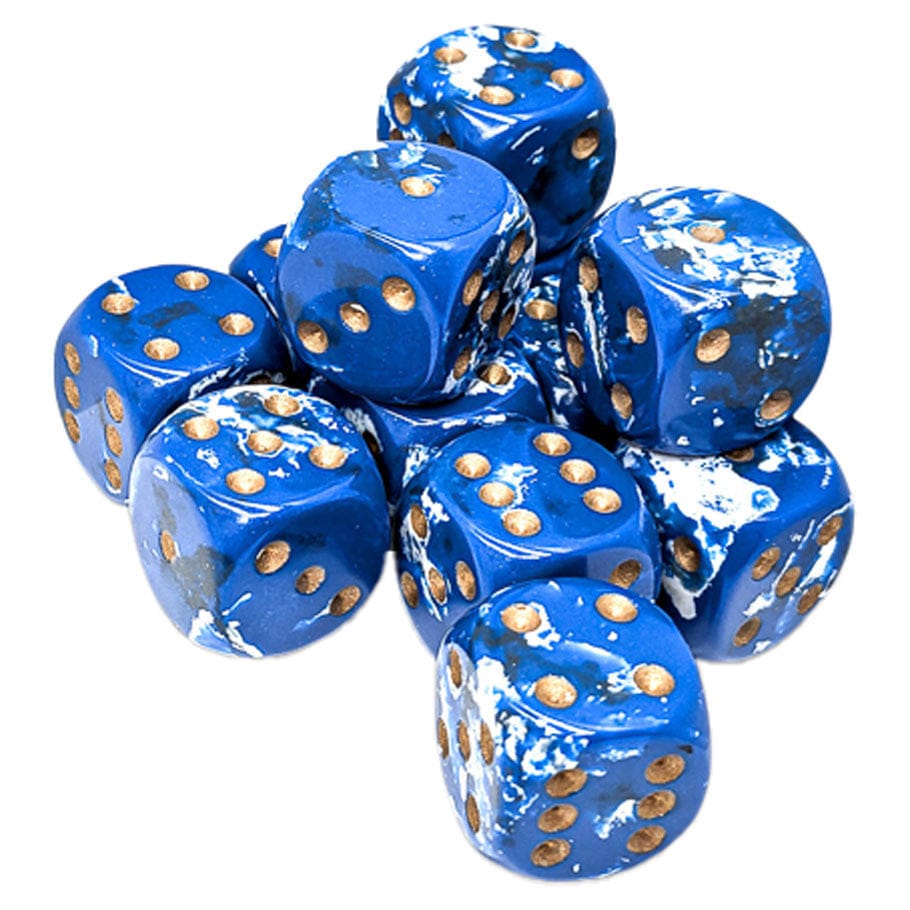 Chessex Dice > Chessex Chessex: d6Cube 12ct - 16mm Brush, Waterbreak 601982047603 CHX24606