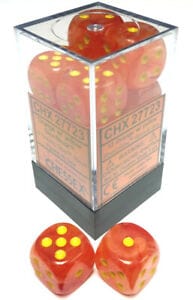 Chessex Dice > Chessex Chessex: Plastic 12d6 Set - Ghostly Glow Orange/Yellow 601982025724 CHX 27723
