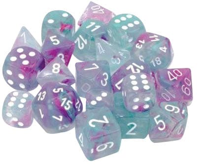 Chessex Dice > Chessex Chessex: Plastic 12d6 Set - Nebula Wisteria/White Luminary 601982032180 CHX 27745
