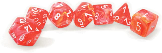 Chessex Dice > Chessex Chessex: Polyhedral 7-Die Set - Dahlia/White (Festive Luminary) 601982046026 CHX 27553
