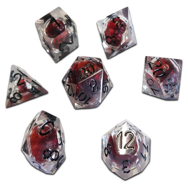 Chronicle RPG Accessories Pty Ltd Dice > Other Dice Chronicle: 7-Dice Set - Molten Black Masquerade 9359627006898 CHR60028