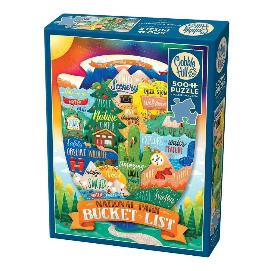 Cobble Hill Puzzles > Jigsaw Puzzles COBBLE HILL: NATIONAL PARKS BUCKET LIST 500 PC PUZZLE 625012451055 45105
