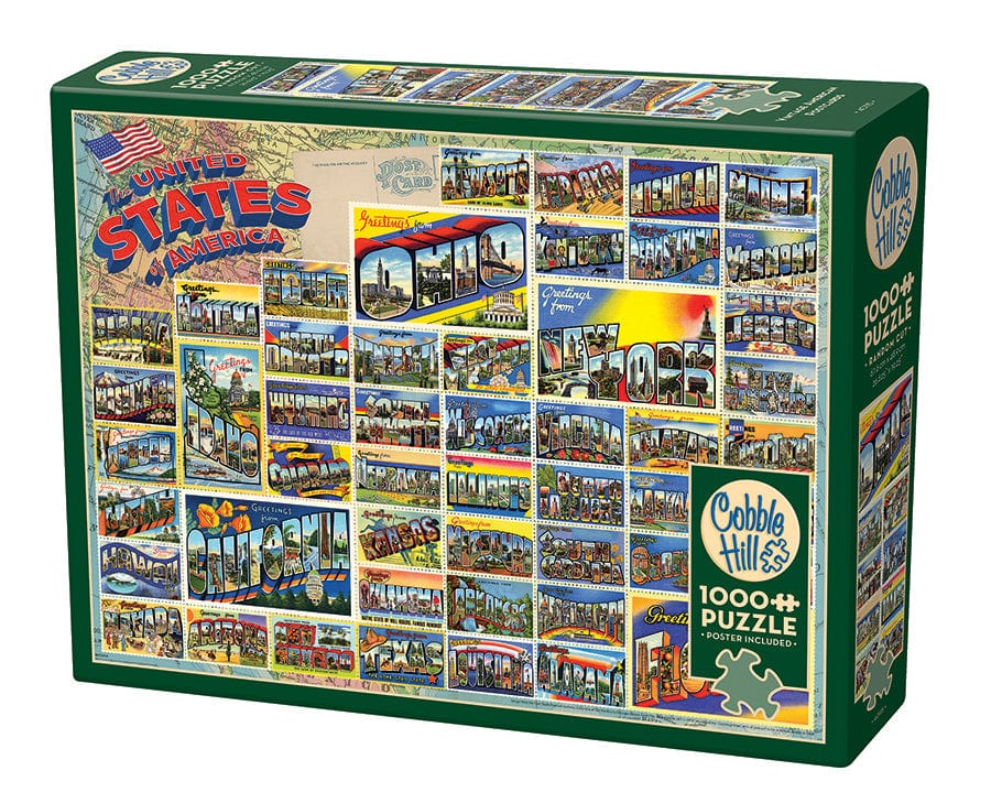 Cobble Hill Puzzles > Jigsaw Puzzles Vintage American Postcards (1000 Piece Puzzle) 625012401159 40115