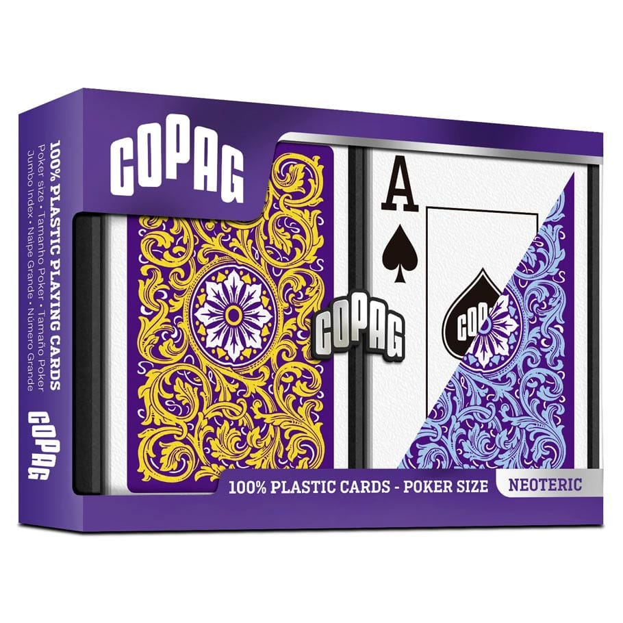 COPAG Games > Playing Cards Playing Cards: COPAG: Neoteric: Plastic Poker Size Jumbo Index Violet/Yellow/Blue 2-Pack 831705000343 JKR130015512