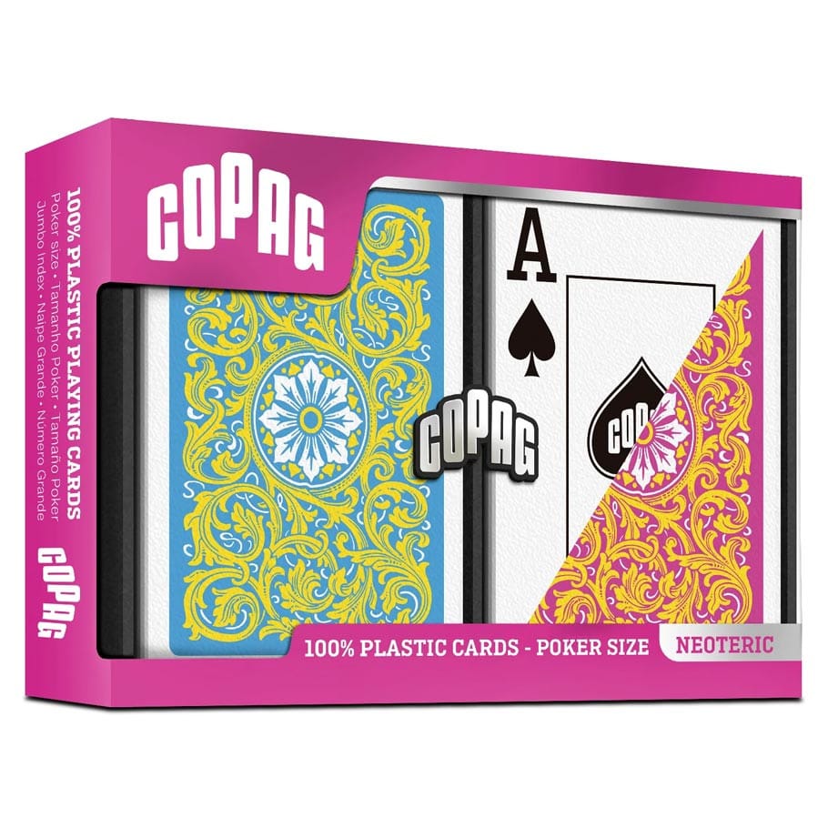 COPAG Games > Playing Cards Playing Cards: COPAG: Neoteric: Plastic Poker Size Jumbo Index Yellow/Pink/Blue 2-Pack X0036VKWLN JKR130015692