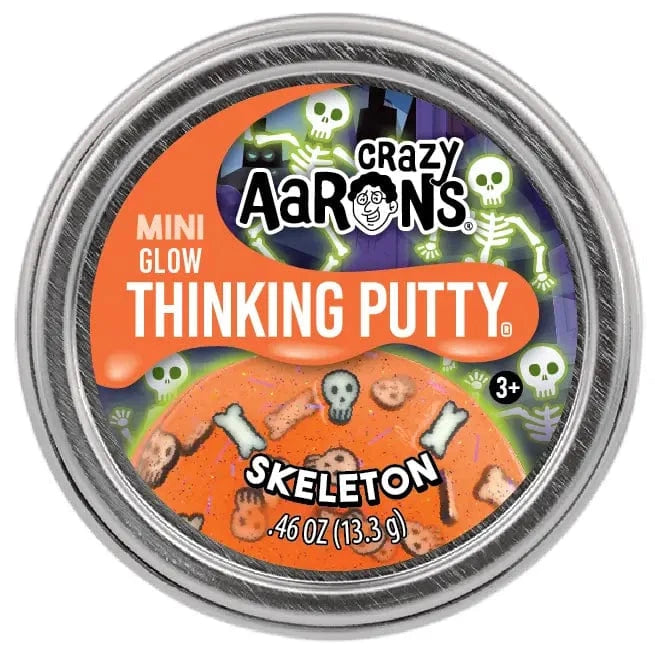 Crazy Aarons Toys > Fidget Toys Skeleton Thinking Putty - Mini Halloween Tin 810066957732 HW24-POP36