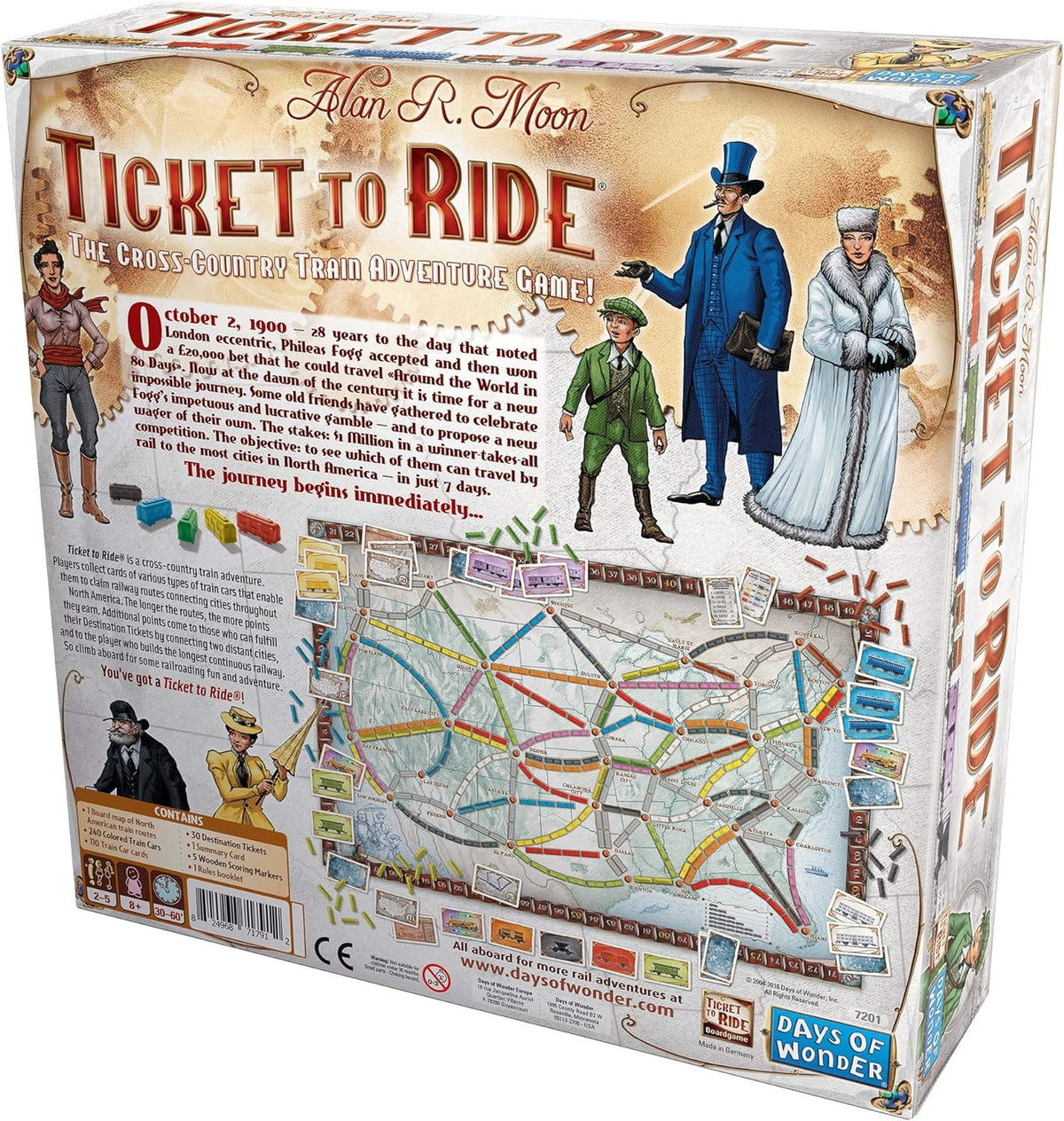 Days of Wonder Board Games > Large Box Games Ticket to Ride 824968717912 DO7201