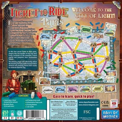 Days of Wonder Board Games Ticket to Ride: Paris 824968200667 DOW720066