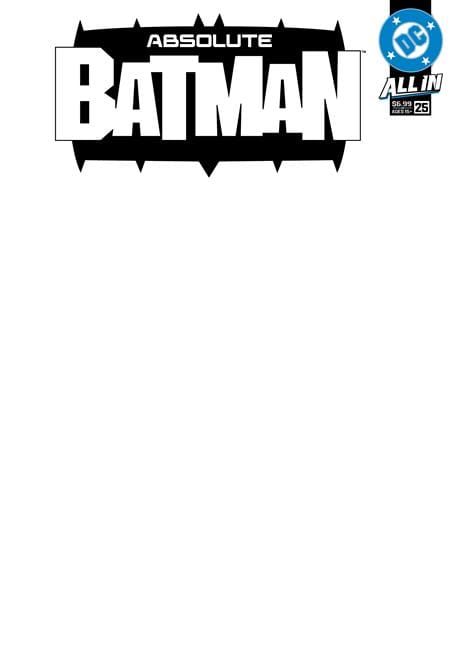 DC Comics Comic Books ABSOLUTE BATMAN #25 CVR E BLANK CARD STOCK VAR (Release Date: 10/28/2026) 76194138584602561 0826DC0070