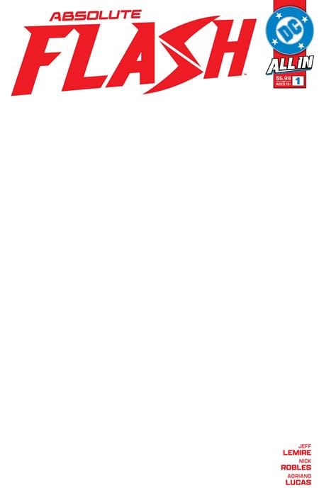 DC Comics Comic Books ABSOLUTE FLASH #1 CVR H BLANK CARD STOCK VAR 76194138792500191 0125DC065