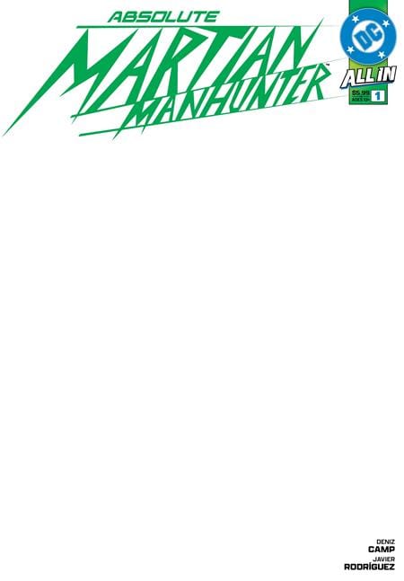 DC Comics Comic Books ABSOLUTE MARTIAN MANHUNTER #1 (OF 6) CVR H BLANK CARD STOCK VAR 76194138788800123 0125DC054