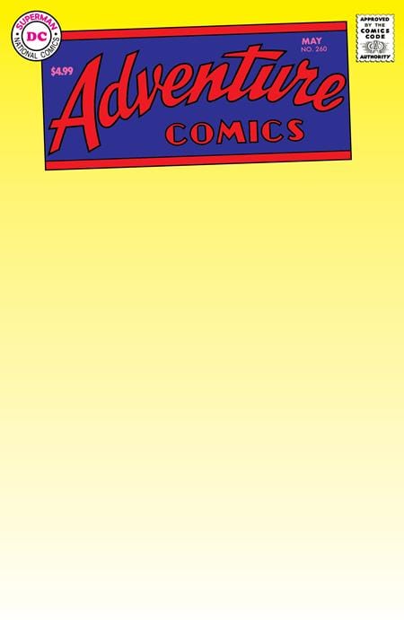 adventure comics #260 facsimile edition cvr b blank card stock var