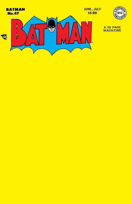 DC Comics Comic Books BATMAN #47 FACSIMILE EDITION CVR C BLANK CARD STOCK VAR 76194138720800121 0925DC0213