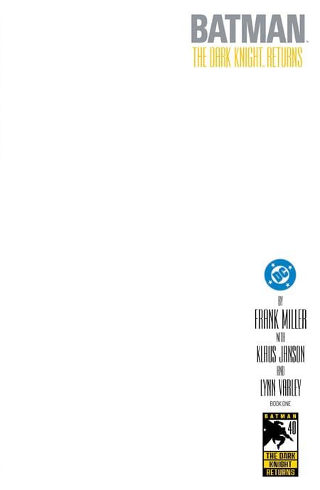 DC Comics Comic Books BATMAN THE DARK KNIGHT RETURNS #1 (OF 4) FACSIMILE EDITION CVR E BLANK CARD STOCK VAR 76194139533300121 1225DC0217