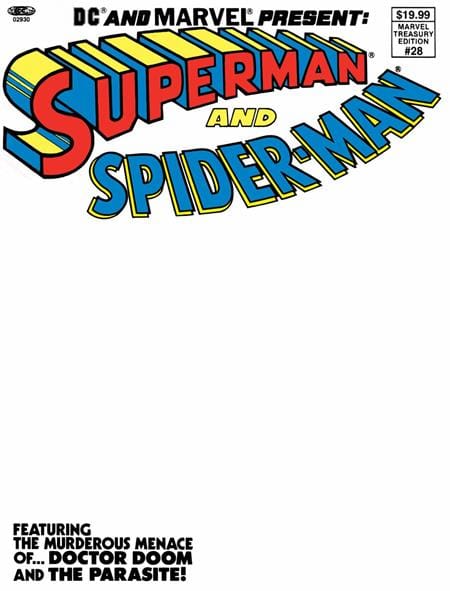 DC Comics Comic Books DC AND MARVEL PRESENT SUPERMAN AND SPIDER-MAN (MARVEL TREASURY EDITION #28) #1 FACSIMILE EDITION CVR D BLANK VAR 76194139649100141 1125DC0207