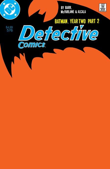 DC Comics Comic Books DETECTIVE COMICS #576 FACSIMILE EDITION CVR B BLANK CARD STOCK VAR (YEAR TWO PART 2 OF 4) 76194139501200121 0126DC0258