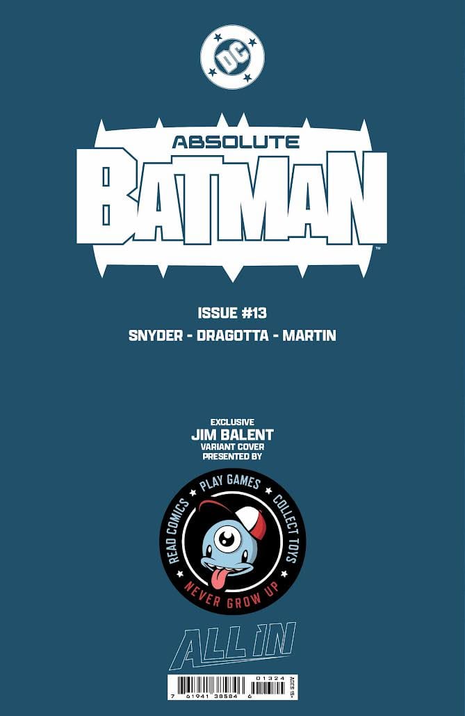 DC Comics Comic Books > Incentives ABSOLUTE BATMAN #13 JIM BALENT THIRD EYE EXCLUSIVE - LTD TO 750 TE-ABSBATMAN13-TEX TE-ABSBATMAN13-TEX