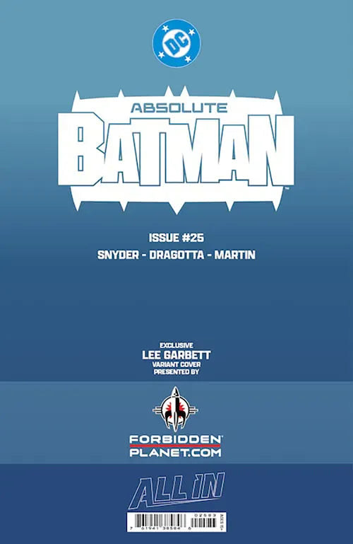 DC Comics Comic Books > Incentives Absolute Batman #25 (Lee Garbett Exclusive Forbidden Planet Variant) (Release Date: 10/28/2026) TE-0826DC0066-EXCLUSIVE-FORBIDDEN-PLANET