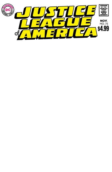 DC Comics Comic Books JUSTICE LEAGUE OF AMERICA #75 FACSIMILE EDITION CVR B BLANK CARD STOCK VAR 76194139508100121 0326DC0191