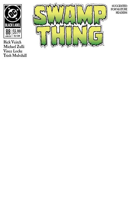 DC Comics Comic Books SWAMP THING 1989 #1 (OF 4) CVR C BLANK CARD STOCK VAR (MR) 76194139116800131 0226DC0178